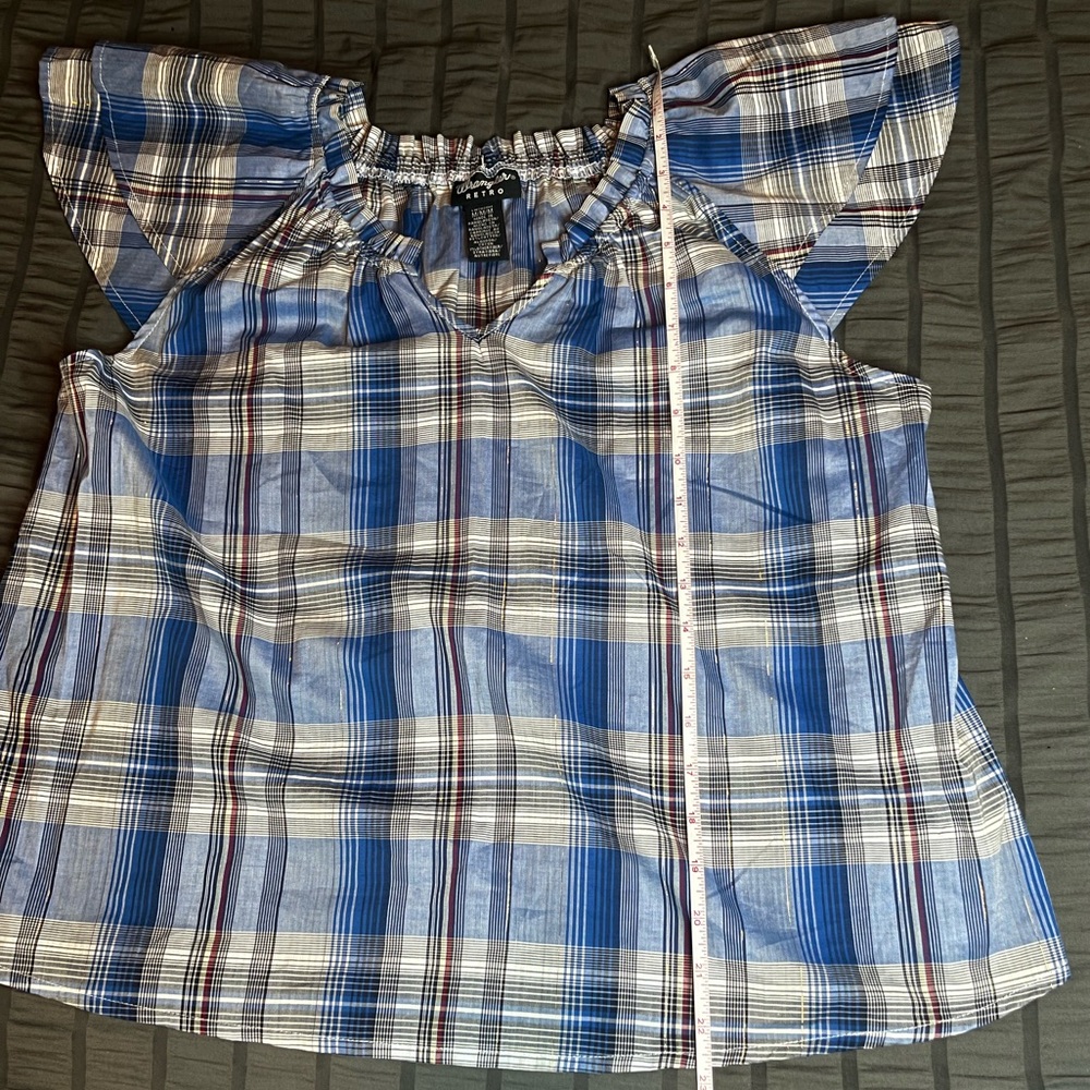 Blue plaid Wrangler Retro  blouse